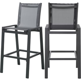 2 Meridian Furniture Nizuc Black Outdoor Patio Bar Stools