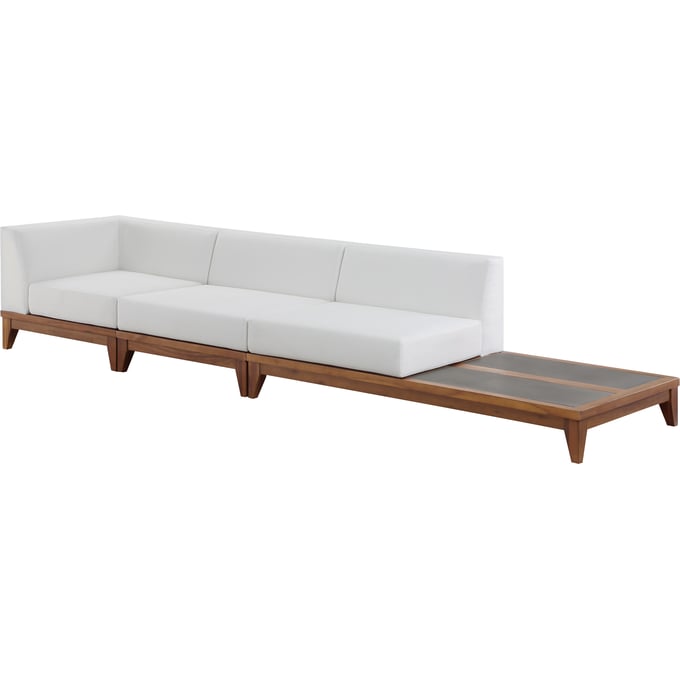 Meridian Furniture Rio Off White Outdoor Sofa with Integrated Table MRD-389WHITE-S128