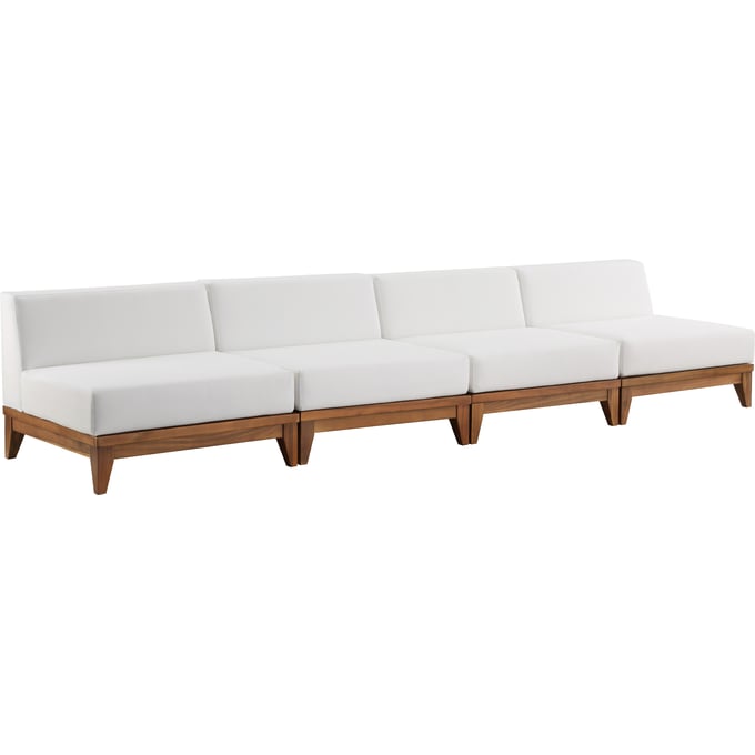 Meridian Furniture Rio Off White Fabric Outdoor Modular 4pc Armless Sofa MRD-389WHITE-S138