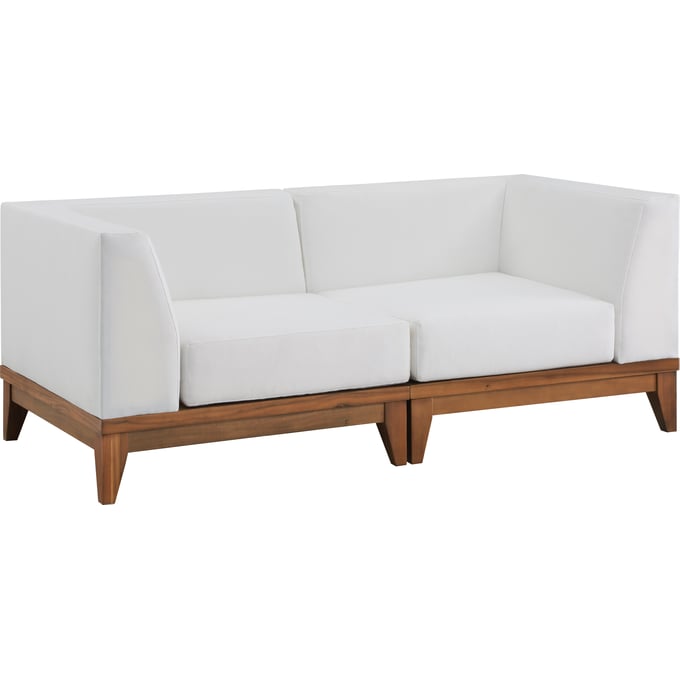 Meridian Furniture Rio Off White Fabric Outdoor Modular 2pc Sofa MRD-389WHITE-S62