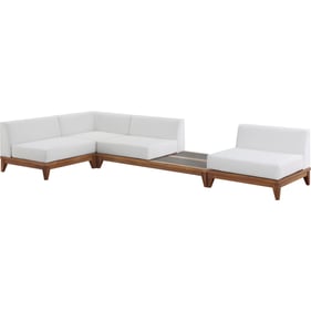 Meridian Furniture Rio Off White Fabric Outdoor 4pc Modular Sectional