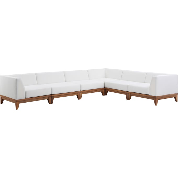 Meridian Furniture Rio Off White Fabric Outdoor Modular 6pc Sectional MRD-389WHITE-SEC6A