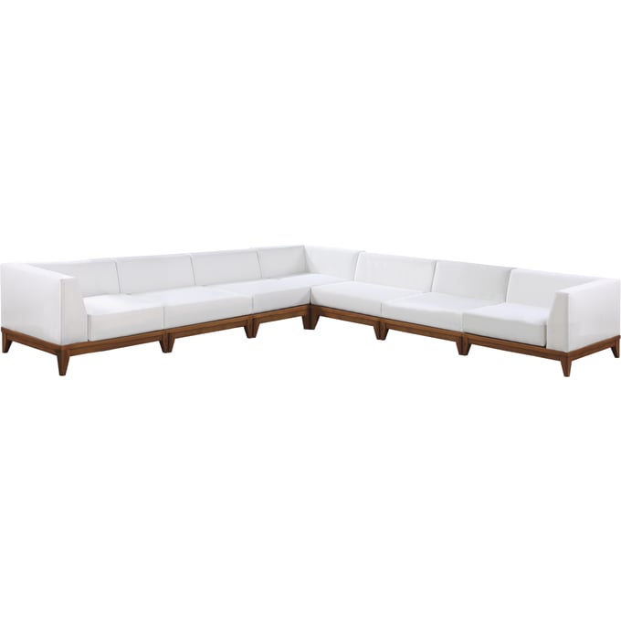 Meridian Furniture Rio Off White Fabric Outdoor Modular 7pc Sectional MRD-389WHITE-SEC7A