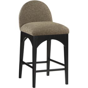 Meridian Furniture Waldorf Olive Boucle Fabric Black Counter Height Stool