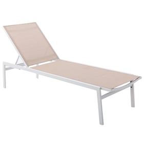 Meridian Furniture Santorini Beige Outdoor Patio Chaise Lounge