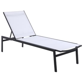 Meridian Furniture Santorini White Dark Grey Outdoor Patio Chaise Lounge