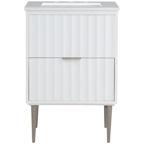 Meridian Furniture Modernist White Brushed Chrome 24 Inch Bathroom Vanity