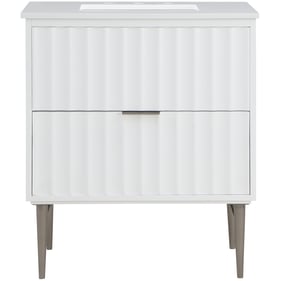 Meridian Furniture Modernist White Brushed Chrome 30 Inch Bathroom Vanity