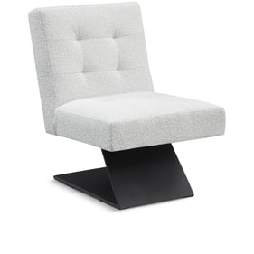 Meridian Furniture Zeal Cream Boucle Fabric Black Accent Chair