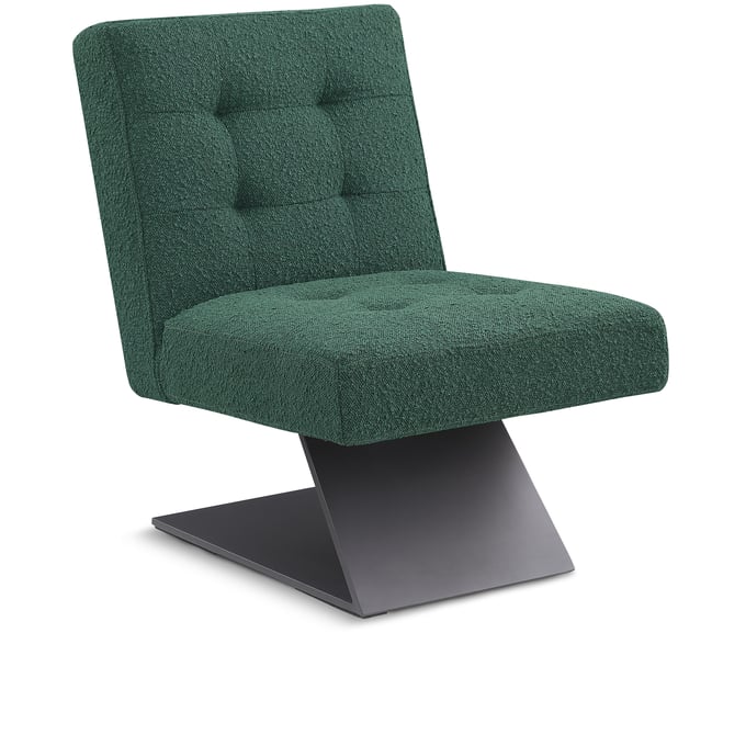 Meridian Furniture Zeal Green Boucle Fabric Black Accent Chair MRD-405GREEN