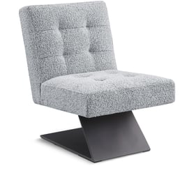 Meridian Furniture Zeal Grey Boucle Fabric Black Accent Chair