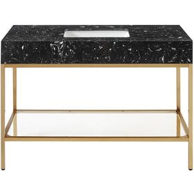 Meridian Furniture Marmo Black Brushed Brass 48 Inch Bathroom Vanity