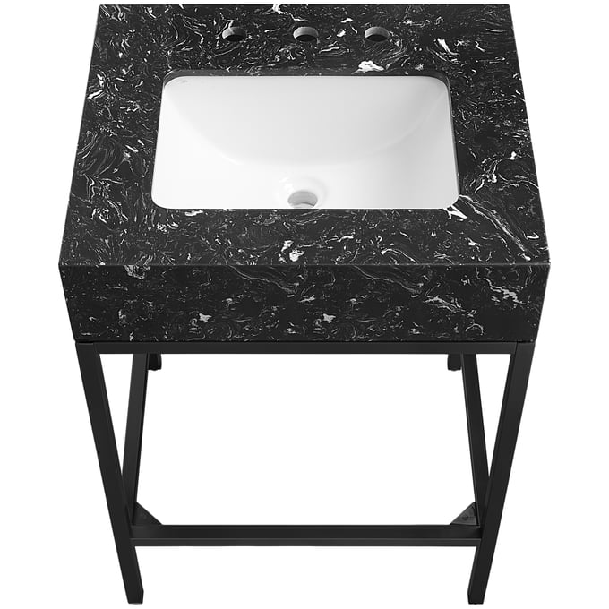 Meridian Furniture Marmo Black 24 Inch Bathroom Vanity MRD-407BLACK-24