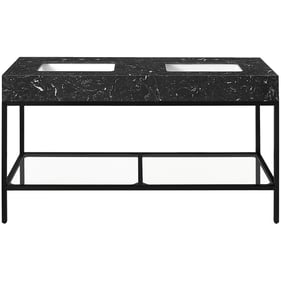 Meridian Furniture Marmo Black 60 Inch Bathroom Vanity