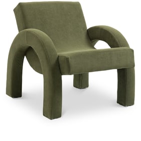 Meridian Furniture Corduroy Green Fabric Accent Chair