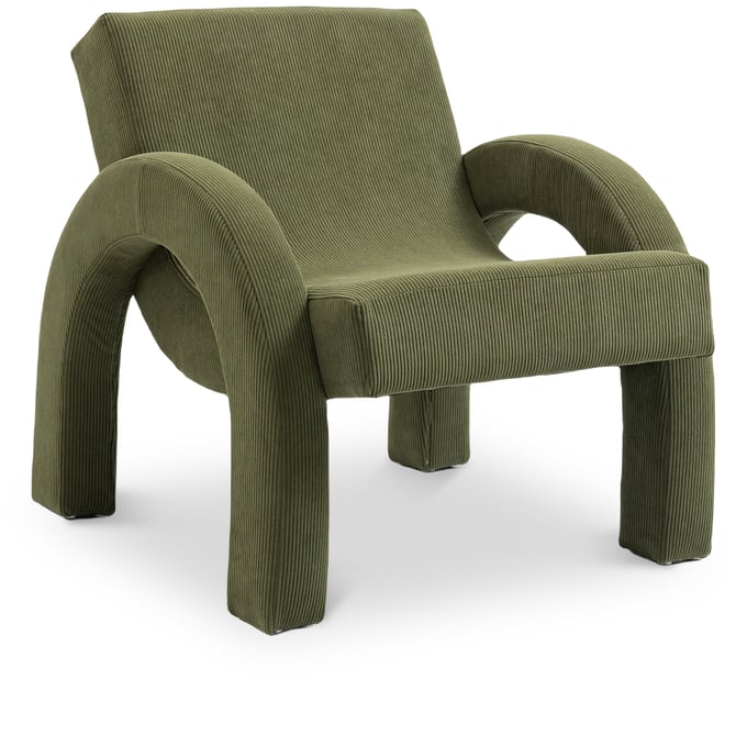 Meridian Furniture Corduroy Green Fabric Accent Chair MRD-413GREEN