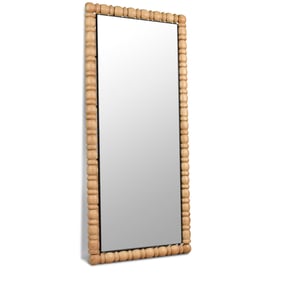 Meridian Furniture Aubrey Bleached Natural Oak Rectangle Mirror