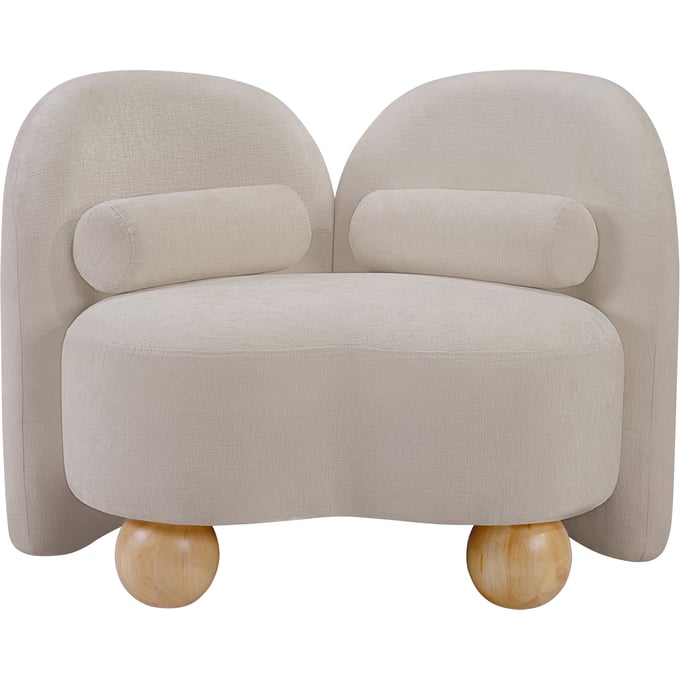 Meridian Furniture Daphne Beige Chenille Fabric Natural Chair MRD-44001BEIGE-C