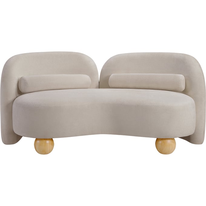 Meridian Furniture Daphne Beige Chenille Fabric Natural Loveseat MRD-44001BEIGE-L