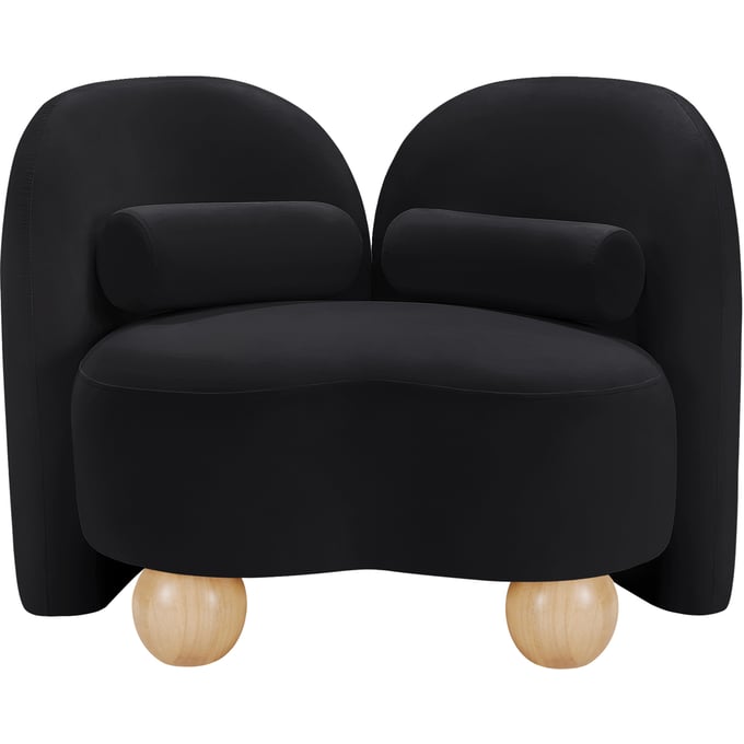 Meridian Furniture Daphne Black Velvet Natural Chair MRD-44002BLACK-C