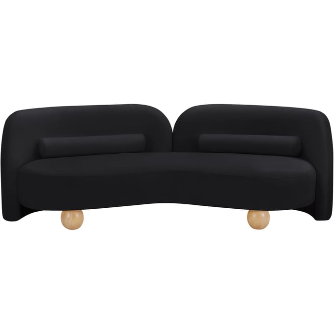 Meridian Furniture Daphne Black Velvet Natural Sofa MRD-44002BLACK-S