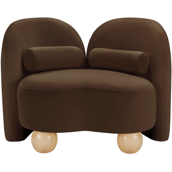 Meridian Furniture Daphne Brown Velvet Natural Chair MRD-44002BROWN-C