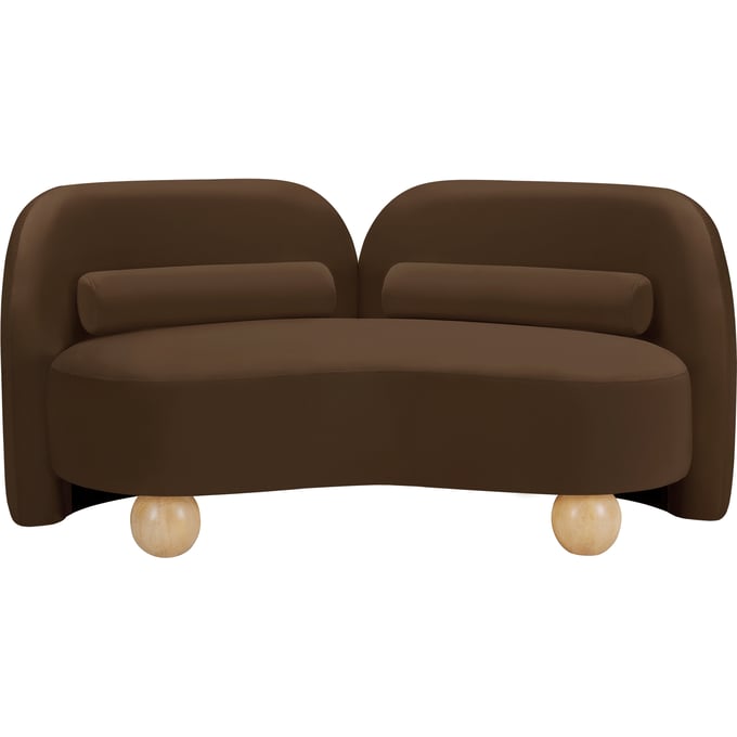 Meridian Furniture Daphne Brown Velvet Natural Loveseat MRD-44002BROWN-L