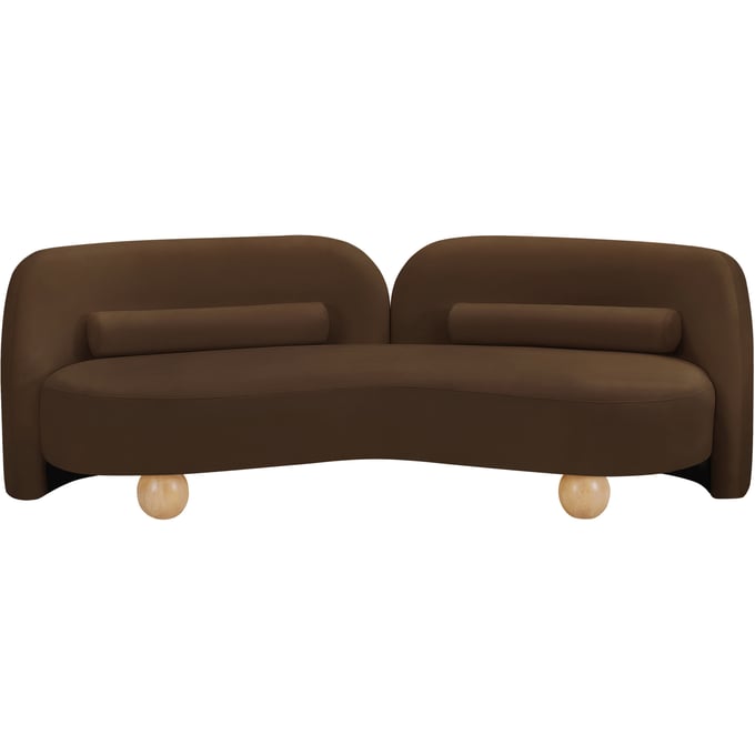 Meridian Furniture Daphne Brown Velvet Natural Sofa MRD-44002BROWN-S