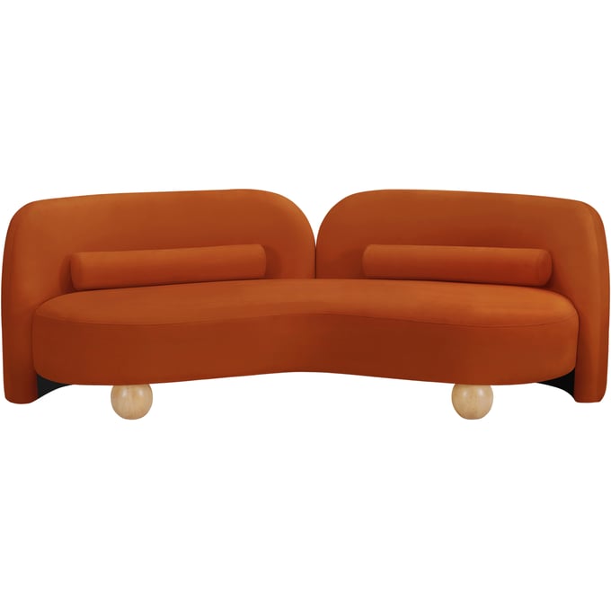 Meridian Furniture Daphne Cognac Velvet Natural Sofa MRD-44002COGNAC-S