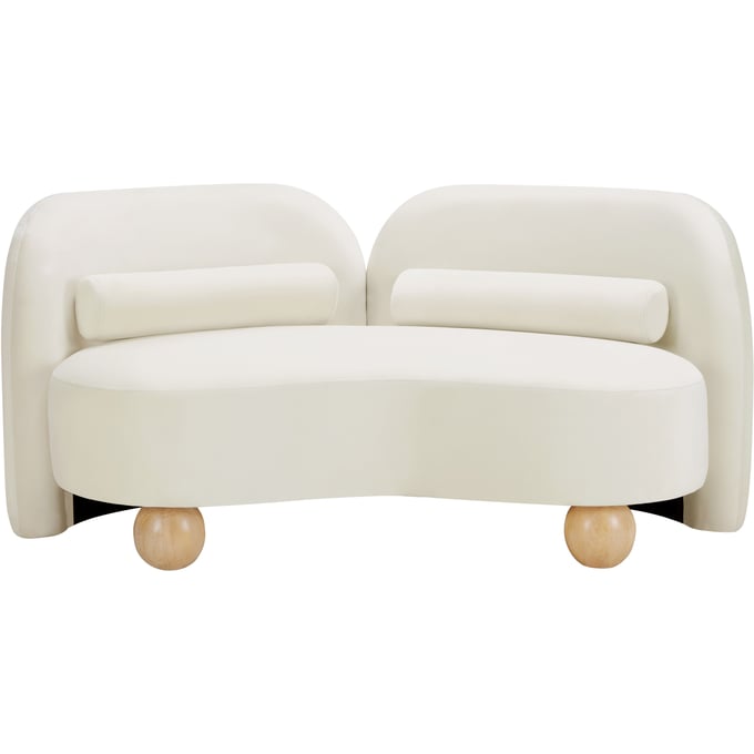 Meridian Furniture Daphne Cream Velvet Natural Loveseat MRD-44002CREAM-L