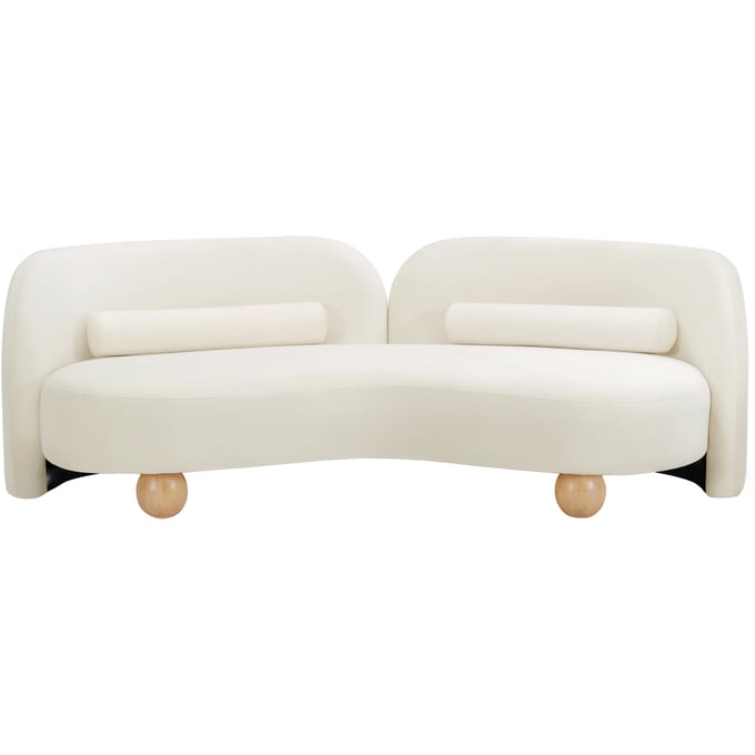 Meridian Furniture Daphne Cream Velvet Natural Sofa MRD-44002CREAM-S