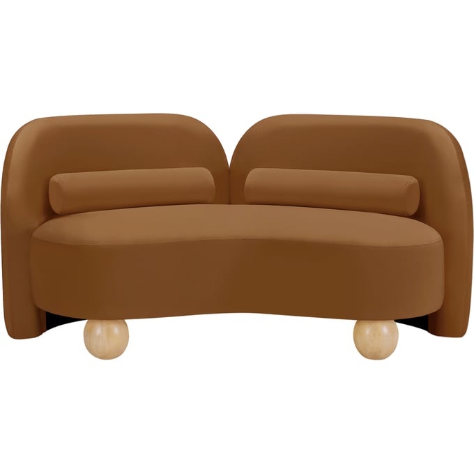 Meridian Furniture Daphne Saddle Velvet Natural Loveseat MRD-44002SADDLE-L