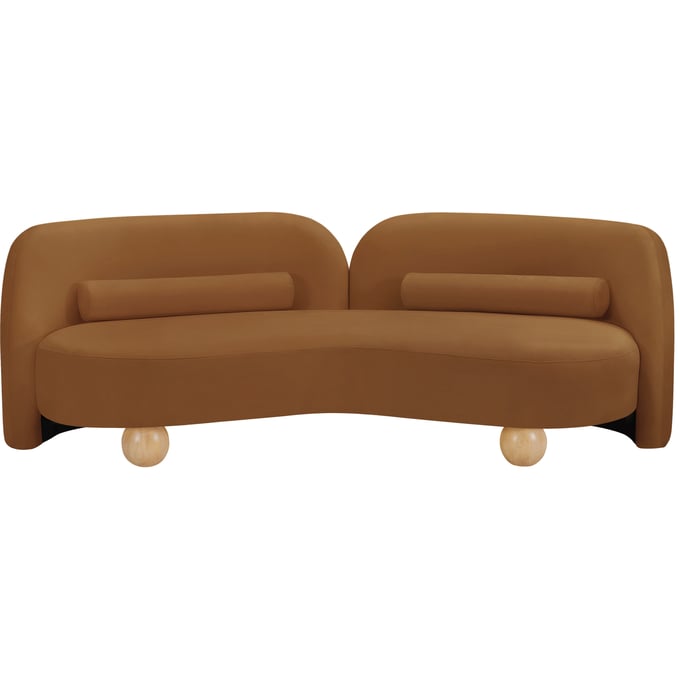 Meridian Furniture Daphne Saddle Velvet Natural Sofa MRD-44002SADDLE-S