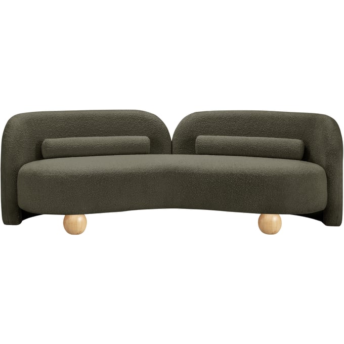 Meridian Furniture Daphne Olive Boucle Fabric Natural Sofa MRD-44003OLIVE-S