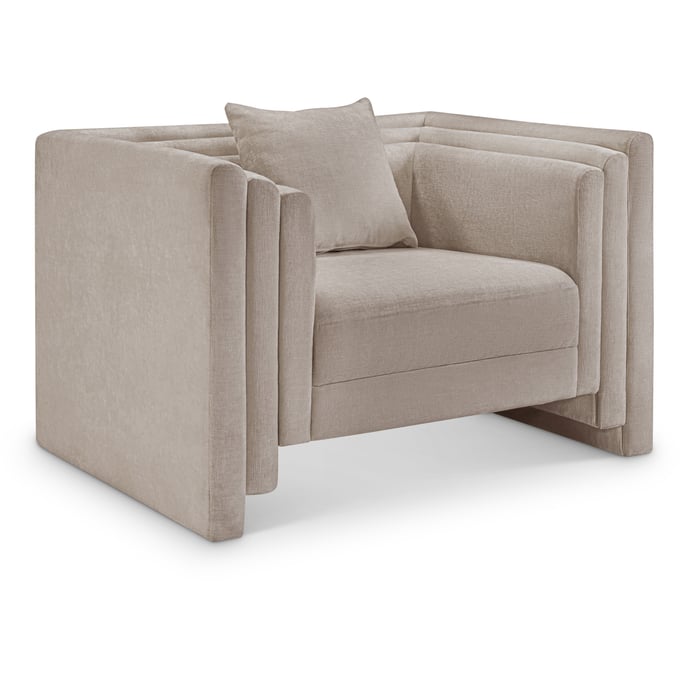 Meridian Furniture Everett Beige Chenille Fabric Chair MRD-44068BEIGE-C