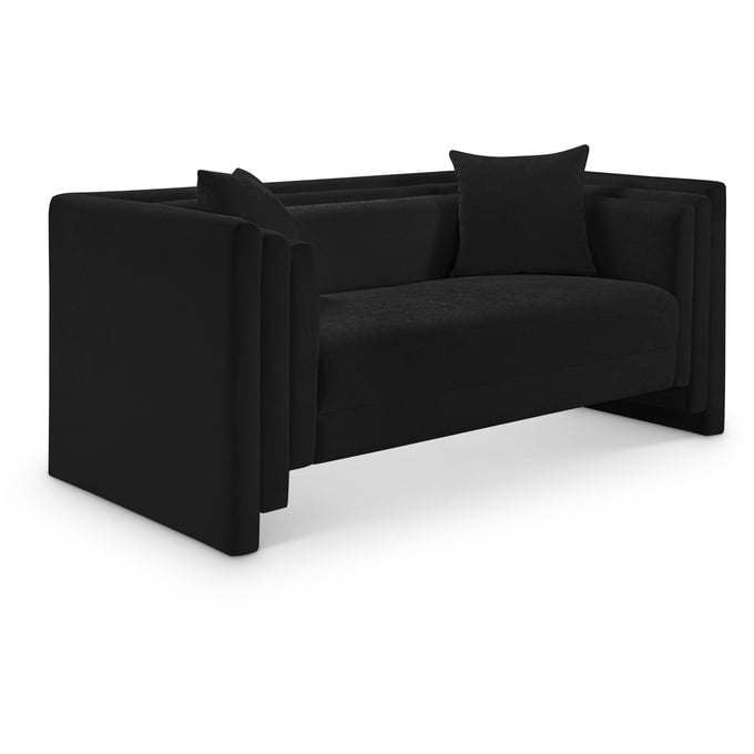 Meridian Furniture Everett Black Chenille Fabric Loveseat MRD-44068BLACK-L