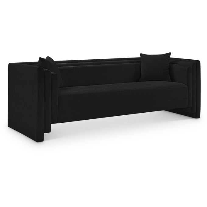 Meridian Furniture Everett Black Chenille Fabric Sofa MRD-44068BLACK-S