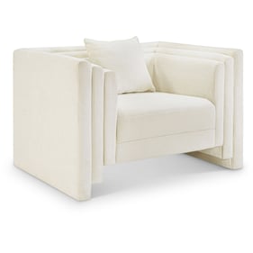 Meridian Furniture Everett Cream Chenille Fabric Chair