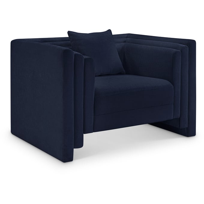 Meridian Furniture Everett Navy Chenille Fabric Chair MRD-44068NAVY-C