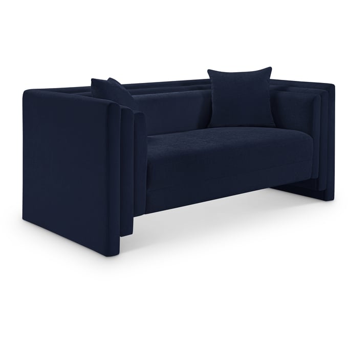 Meridian Furniture Everett Navy Chenille Fabric Loveseat MRD-44068NAVY-L