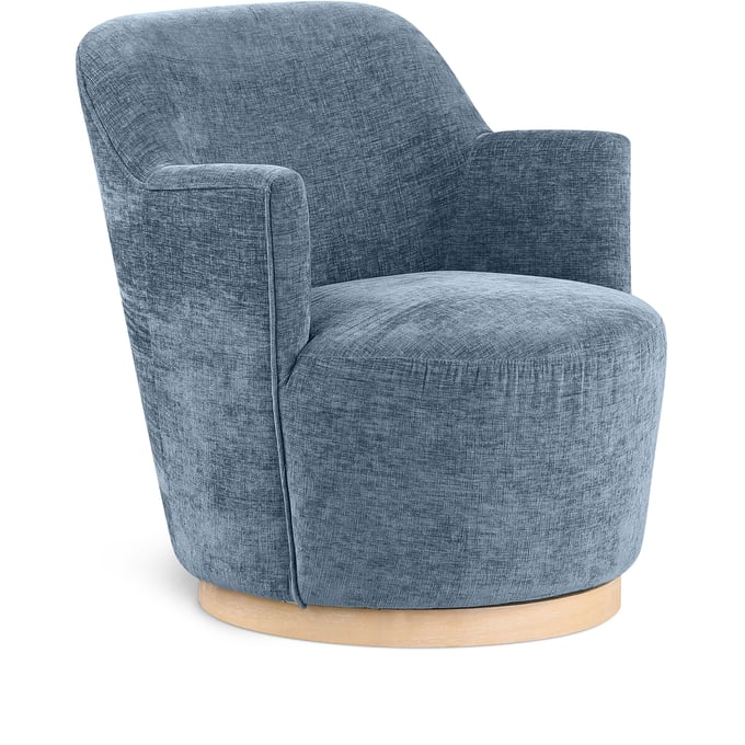 Meridian Furniture Clarita Light Blue Fabric Swivel Accent Chair MRD-449LTBLU