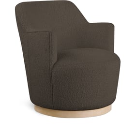 Meridian Furniture Clarita Brown Boucle Fabric Swivel Accent Chair