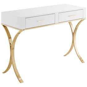 Meridian Furniture Monroe White Gold Vanity Desk