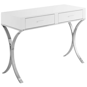 Meridian Furniture Monroe White Chrome Vanity Desk