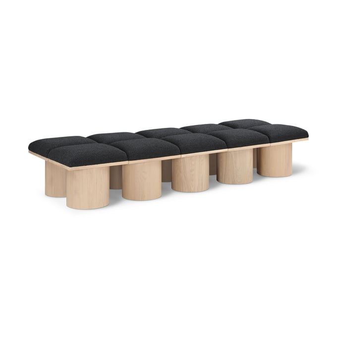 Meridian Furniture Pavilion Black Fabric Natural 10pc Bench MRD-465BLACK-10C