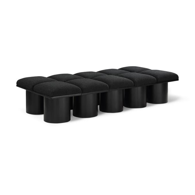 Meridian Furniture Pavilion Black Fabric 77 Inch 10pc Bench MRD-466BLACK-10D