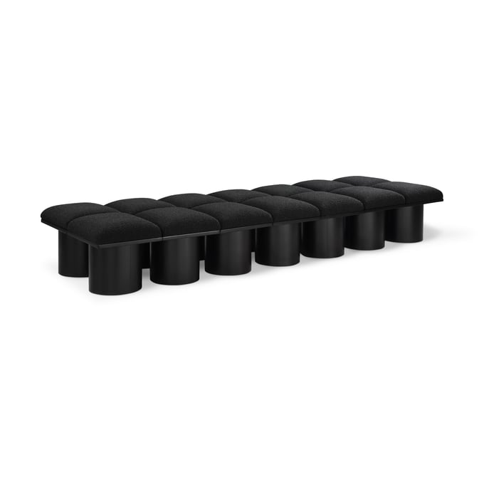 Meridian Furniture Pavilion Black Fabric 108 Inch 14pc Bench MRD-466BLACK-14D