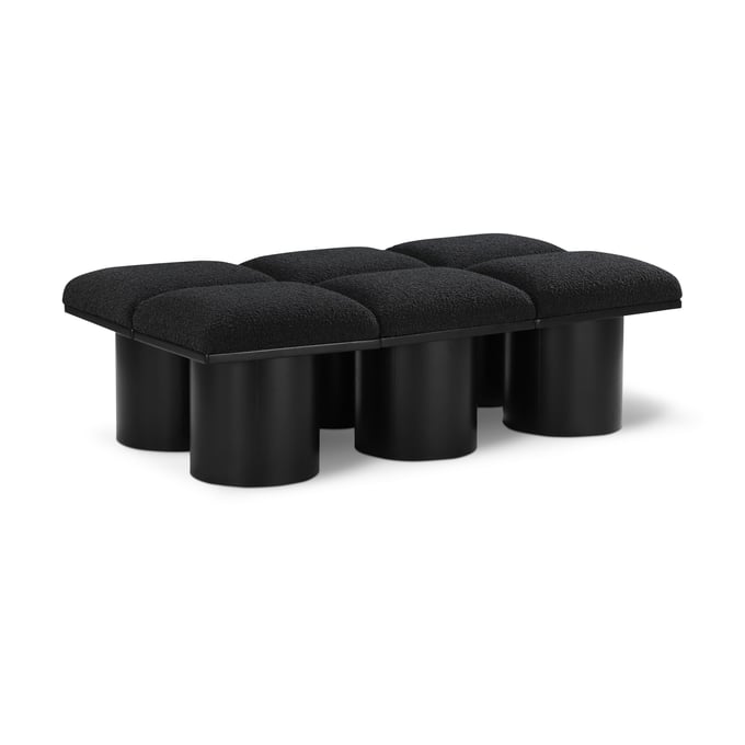 Meridian Furniture Pavilion Black Fabric 54 Inch 6pc Bench MRD-466BLACK-6C