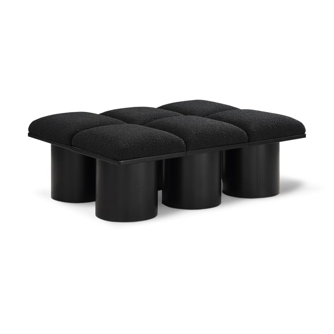 Meridian Furniture Pavilion Black Fabric 46 Inch 6pc Bench MRD-466BLACK-6D