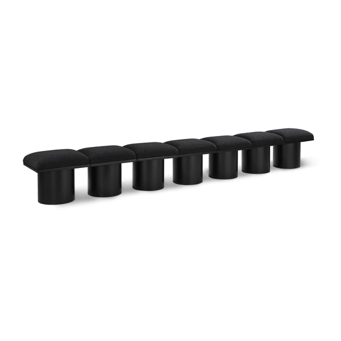 Meridian Furniture Pavilion Black Fabric 126 Inch 7pc Bench MRD-466BLACK-7A